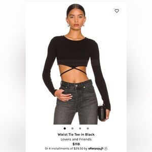 Lovers & Friends Waist Tie Tee in Black